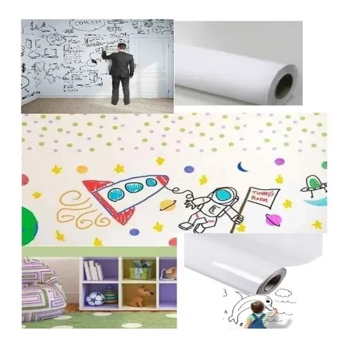 Adesivo Parede Quadro Branco Papel Lousa 2 Metros Decorativo Foto 1