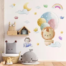 Adesivo Parede Quartinho Infantil Passarinhos Nuvens Balão Foto  mini 1