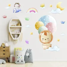 Adesivo Parede Quartinho Infantil Passarinhos Nuvens Balão Foto mini  2