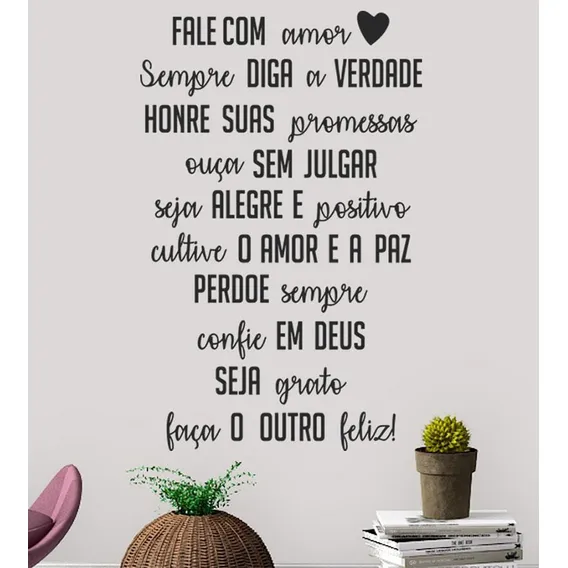 Adesivo Parede Quarto Frase Amor E Gratidão 90x60cm Foto 1