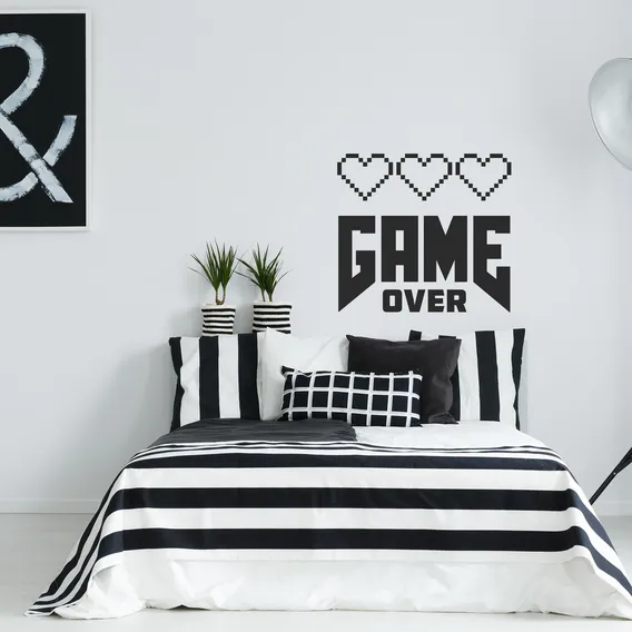 Adesivo Parede Quarto Infantil Game Over 55cm X 60cm Lavável Foto 1
