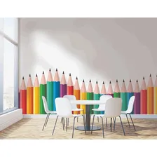 Adesivo Parede Quarto Infantil Lápis De Cor Onda Escolar Foto mini 2