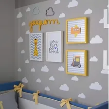 Adesivo Parede Quarto Infantil Nuvens 55un 10cm+ 70un 7cm Cor Branca Foto mini 2