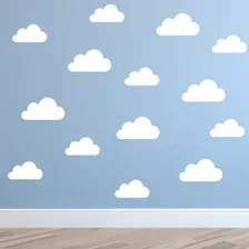 Adesivo Parede Quarto Infantil Nuvens 55un 10cm+ 70un 7cm Cor Branca Foto mini 4
