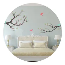 Adesivo Parede Quarto Pássaros Amor Cor Colorido Foto  mini 1