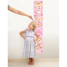 Adesivo Parede Régua Ursa Princesa Com Nome Personalizado Cor Colorido Foto mini 1