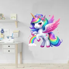 Adesivo Parede Unicornio Arco Iris 65x65cm Cor Colorido Foto mini  2