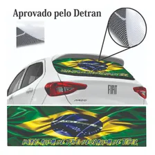 Adesivo Perfurado Brasil Acima De Tudo, Deus ..carro Foto mini 1