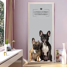 Adesivo Porta Consultório Veterinário Pet Cachorro Buldog Cor Colorido Foto mini 1