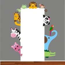 Adesivo Porta Quarto Infantil Animais Safari Parede Zoo 64 Cor Colorido Foto mini 2