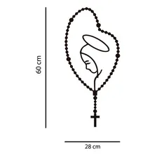 Adesivo Porta Terço Nossa Senhora Aparecida Parede Vidro Fé Cor Preto Foto mini  2