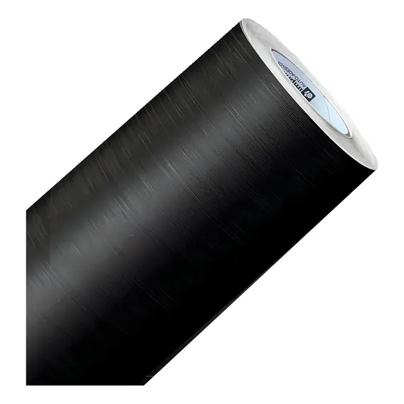 Adesivo Preto Escovado Inox Geladeira 5m X 60cm Foto 1