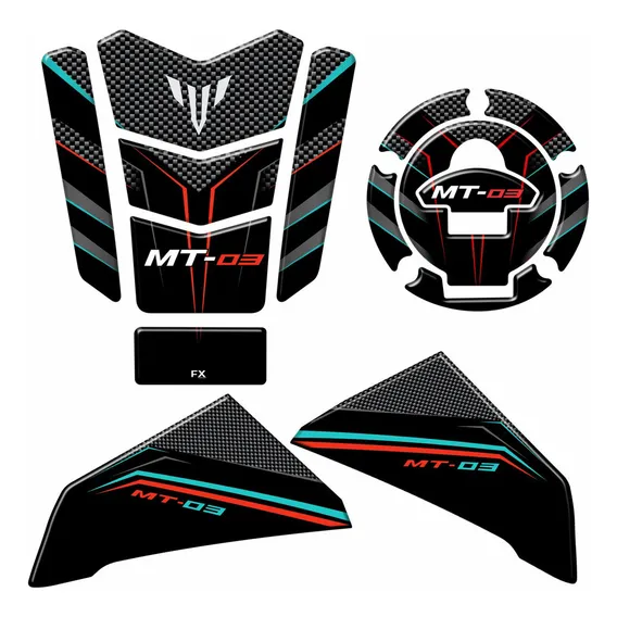 Adesivo Protetor 3d Tanque Bocal Lateral Moto Mt03 Mt-03 Cor Adesivo Protetor Yamaha Mt03 Foto 1
