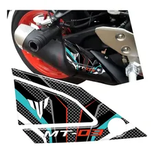 Adesivo Protetor Escapamento Moto Mt-03 Mt03 Resinado 3d Cor Adesivo Protetor Escap Mt03 Foto mini 1