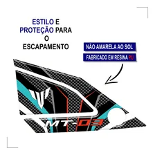 Adesivo Protetor Escapamento Moto Mt-03 Mt03 Resinado 3d Cor Adesivo Protetor Escap Mt03 Foto mini 2