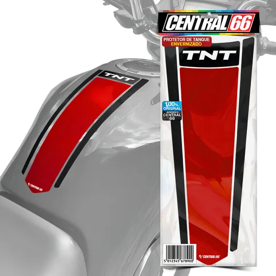 Adesivo Protetor Tanque Envernizado Benelli Tnt Gravata Cor Vermelho/preto Foto 1