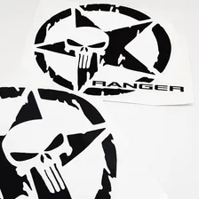 Adesivo Ranger Caveira O Justiceiro Estrela Preto Foto mini 3