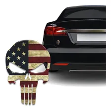 Adesivo Resinado Caveira O Justiceiro Estados Unidos Para Moto Carro Notebook Geladeira Caderno Sportinox Foto mini 1