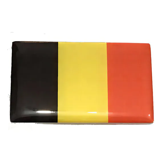 Adesivo Resinado Da Bandeira Da Bélgica 5x3 Cm Foto 1