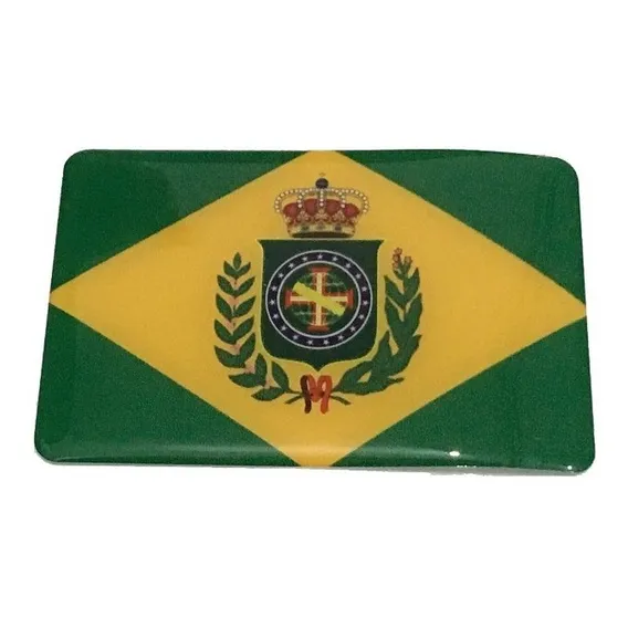 Adesivo Resinado Da Bandeira Do Brasil Império 9x6 Cm Foto 1