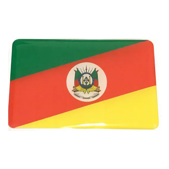 Adesivo Resinado Da Bandeira Do Rio Grande Do Sul 9x6 Cm Foto 1