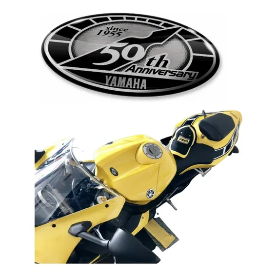 Adesivo Resinado Para Yamaha R1 R6 50th Anniversary 19603 Cor Cinza Foto 1