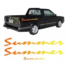 Adesivo Saveiro Summer Resinado Kit Faixa Emblema Sumr Cor Laranja E Amarelo Foto mini 2