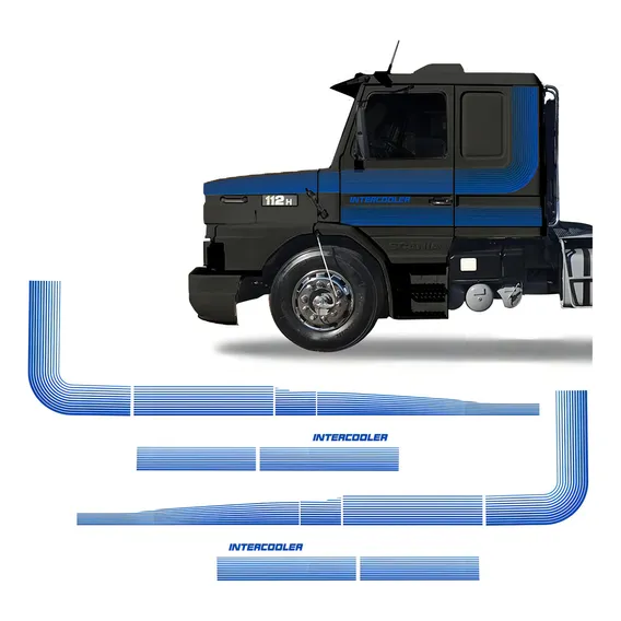 Adesivo Scania 112 113 Faixa Lateral 1986/1991 Varias Cores Cor Azul Foto 1