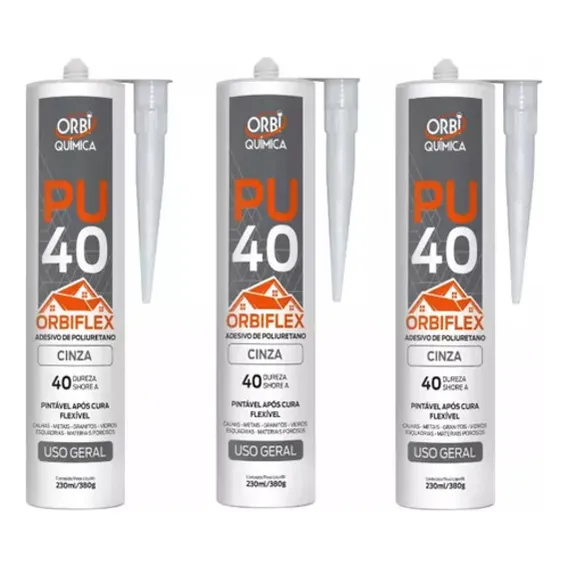 Adesivo Selante Pu40 Orbi Preto 280g Foto 1