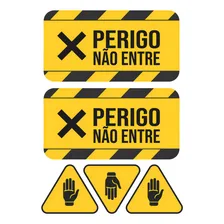Adesivo Sinalização Não Entre Perigo 10x19cm/7x8cm Foto mini 3