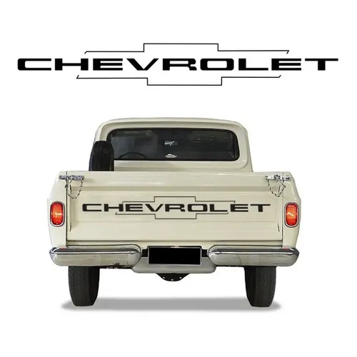 Adesivo Tampa Traseira Para Chevrolet C10 C14 C15 D10 20002 Cor Preto Foto 1