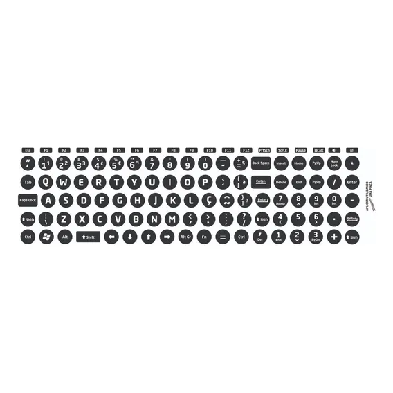 Adesivo Teclado Restauração, Adesivo Gamer Para Teclado Cor Preto Foto 1