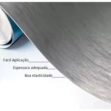 Adesivo Vinil A莽o Inox Envelopa Geladeira M贸vel 8m X 1m Larg Cor A脟O PRATA ENVELOPAMENTO Foto mini 2