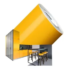 Adesivo Vinil Envelopamento M贸veis Amarelo Ouro 1m X 50cm Foto mini 1