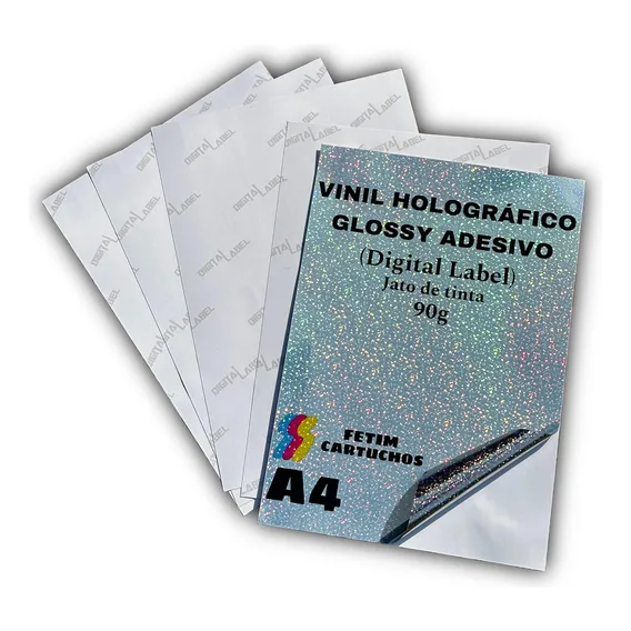Adesivo Vinil Holográfico Jato De Tinta A4 (30 Folhas) Foto 1