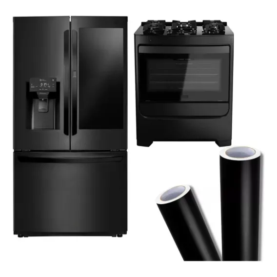 Adesivo Vinil Preto Fosco P/ Geladeira 12mx1m + Espatula Foto 1