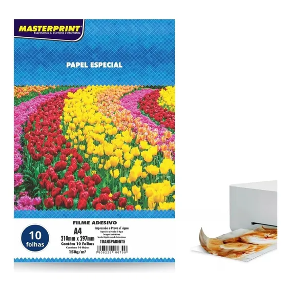 Adesivo Vinil Transparente A4 150g A Prova D'agua Foto 1