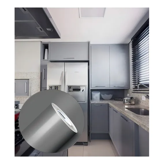 Adesivo Vinilico Para Envelopamento 50cm X 2m Cor Prata Foto 1