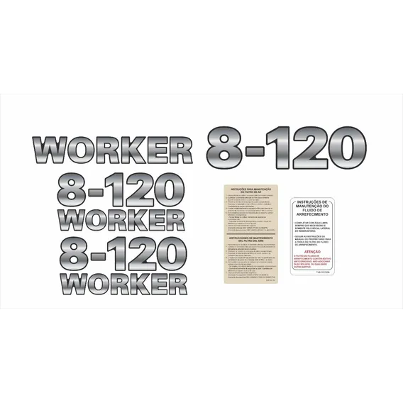 Adesivo Volkswagen 8-120 Etiquetas Worker Resinado 17797 Foto 1