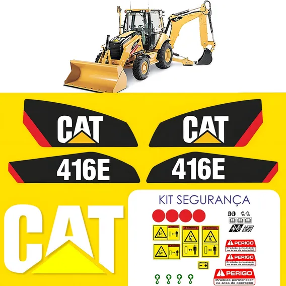 Adesivos Caterpillar 416e Para Máquinas Pesadas Foto 1