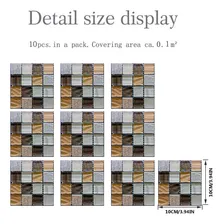 Adesivos de parede autoadesivos Adesivos de azulejos de cristal, cor conforme mostrado Foto mini 3