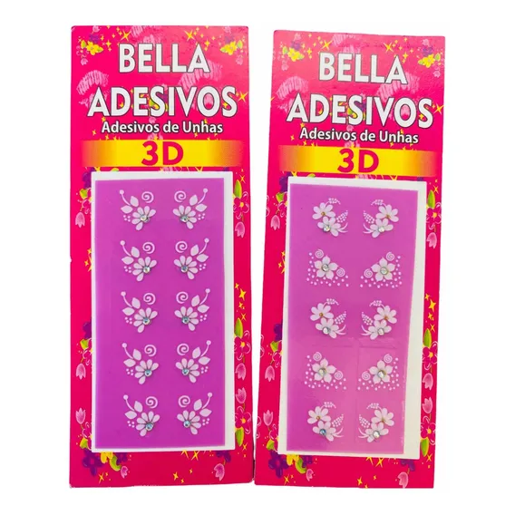 Adesivos De Unha Bella Adesivos, Branquinhos 3d Foto 1
