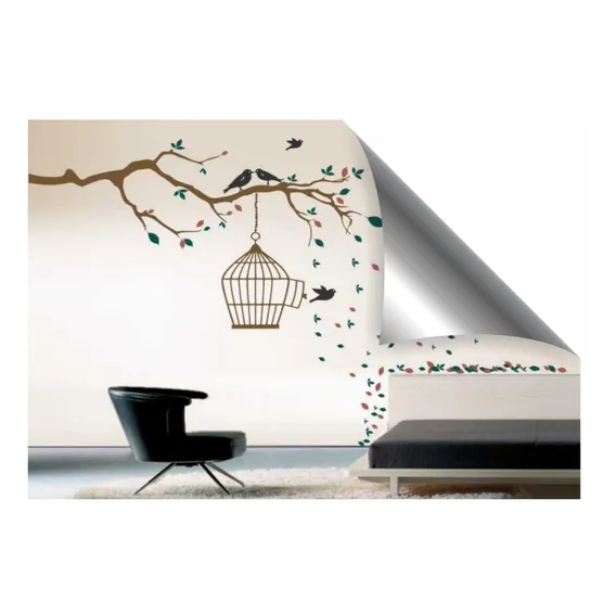 Adesivos Decorativos De Parede Galhos Florais Passaros Foto 1