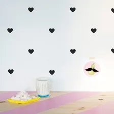 Adesivos Decorativos Parede Infantil 100 Corações 7cm Cor Preto Foto mini 2
