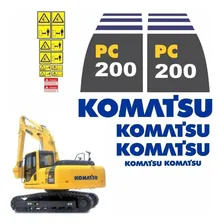 Adesivos Escavadeira Komatsu Pc200-8 Pc2008 Kit Completo Mk Cor - Foto mini 3