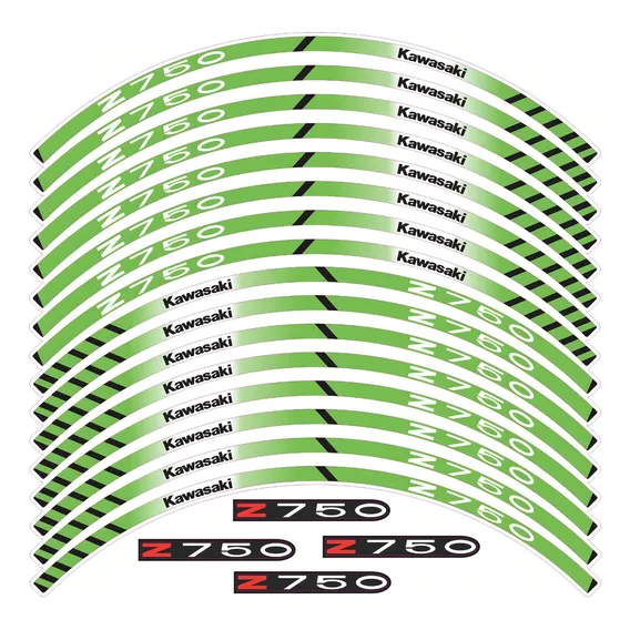 Adesivos Frisos Refletivo Roda Moto Para Kawasaki Z750 13311 Foto 1