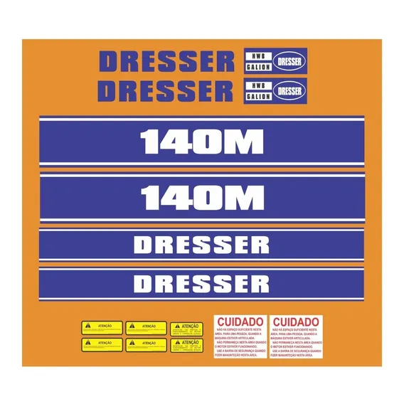 Adesivos Motoniveladora CompatÃvel Com Dresser 140c Gráfico Foto 1
