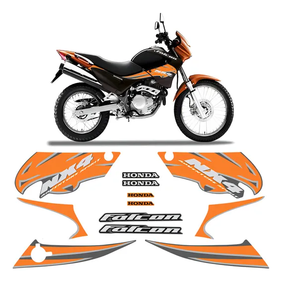 Adesivos Para Falcon Nx400 Adventure Spirit Moto Laranja Foto 1