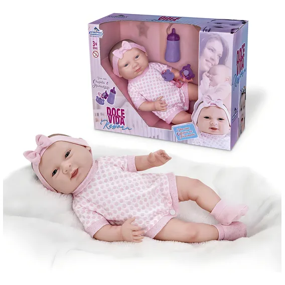 Adijomar BebĂȘ Boneca Reborn com Chupeta boneca bebĂȘ reborn com chupeta e mamadeira Foto 1