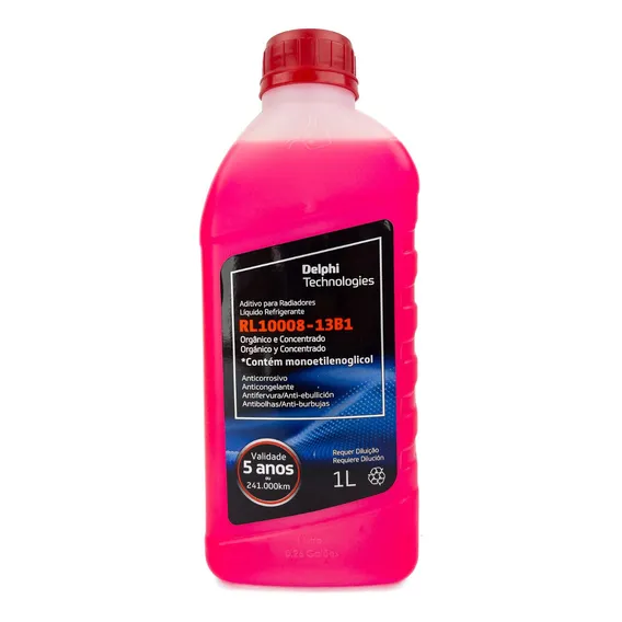Aditivo Radiador Super Concentrado Vermelho Rosa Delphi RL10008 1 L Foto 1